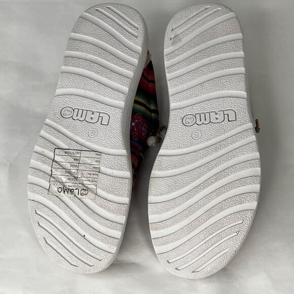 Lamo Womens Paula Casual Slip-On Shoes W8 Multicolor Striped Canvas & Suede Comf - Picture 5 of 6